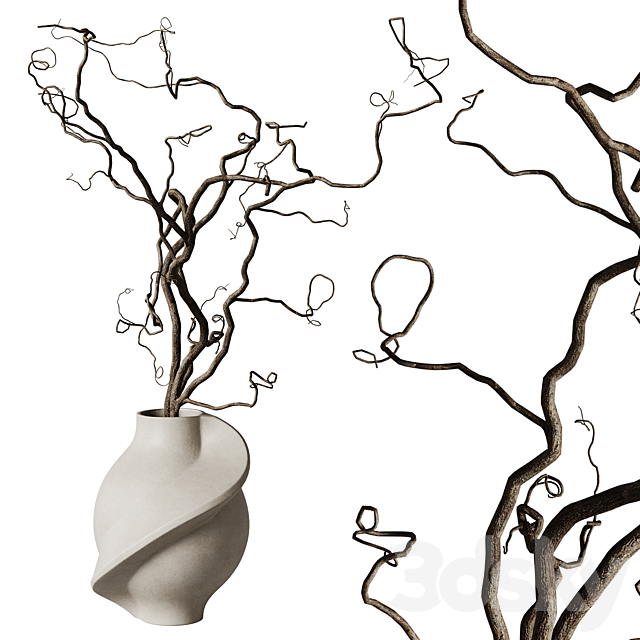 Louise Roe Pirout vase with branches 3ds Max - thumbnail 2