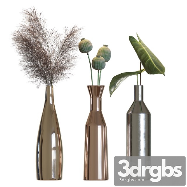 Metal vases decor set - thumbnail 1