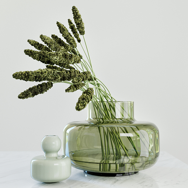 Modern grass arrangement in a vase 3DSMax File - thumbnail 1