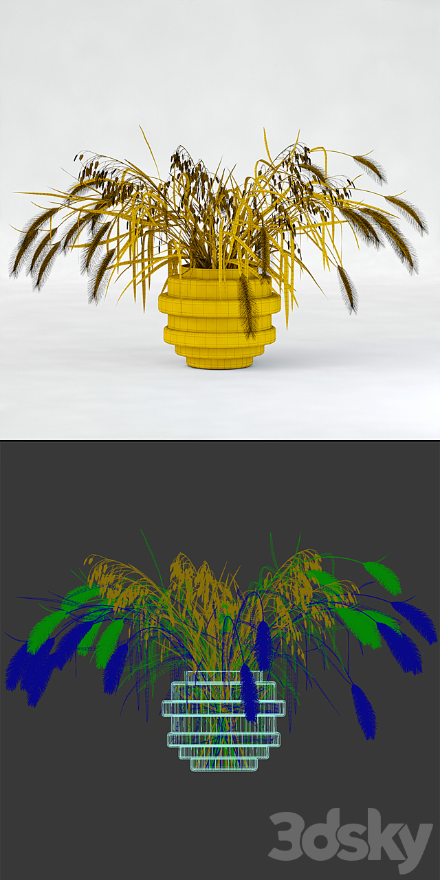 Northern Sea Oats and Pennisetum Green 3DSMax File - thumbnail 3