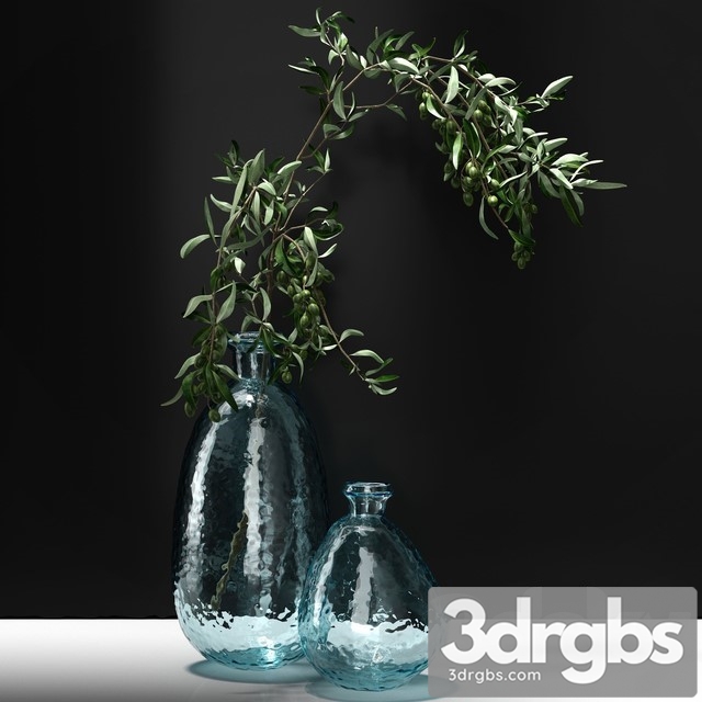 Olive Branch in Vase 3dsmax Download - thumbnail 1