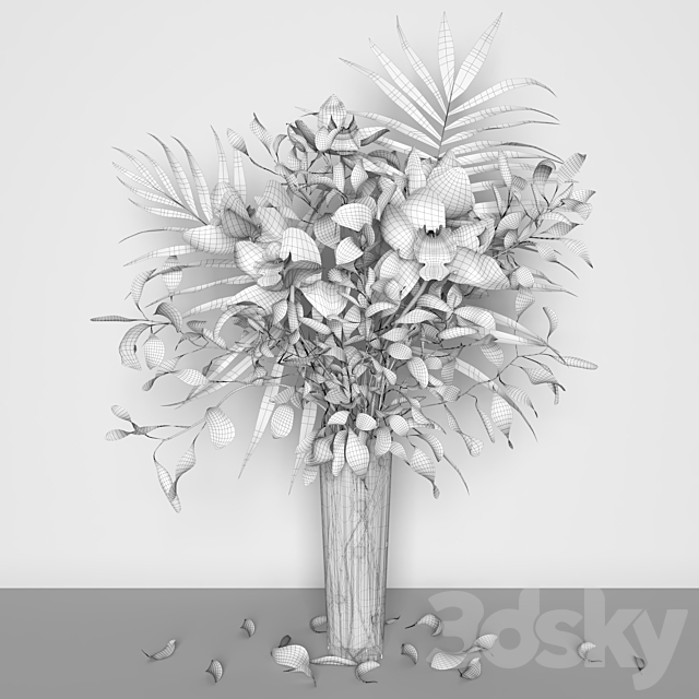 Orchid bouquet + Bohemia Labyrinth Vase 3DSMax File - thumbnail 2