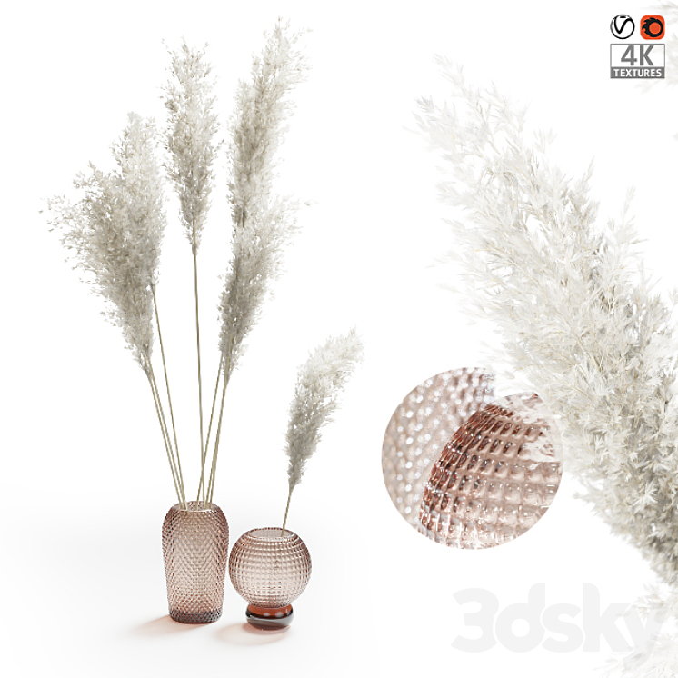 Pampas grass bouquet 3DS Max - thumbnail 1