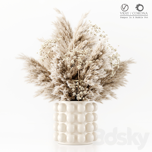 Pampas In A Bubble Pot 3DSMax File - thumbnail 1