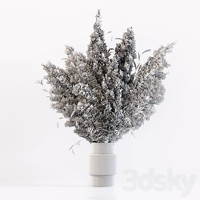 Pampas In Dina Fluted Glass Vase 3DSMax File - thumbnail 3