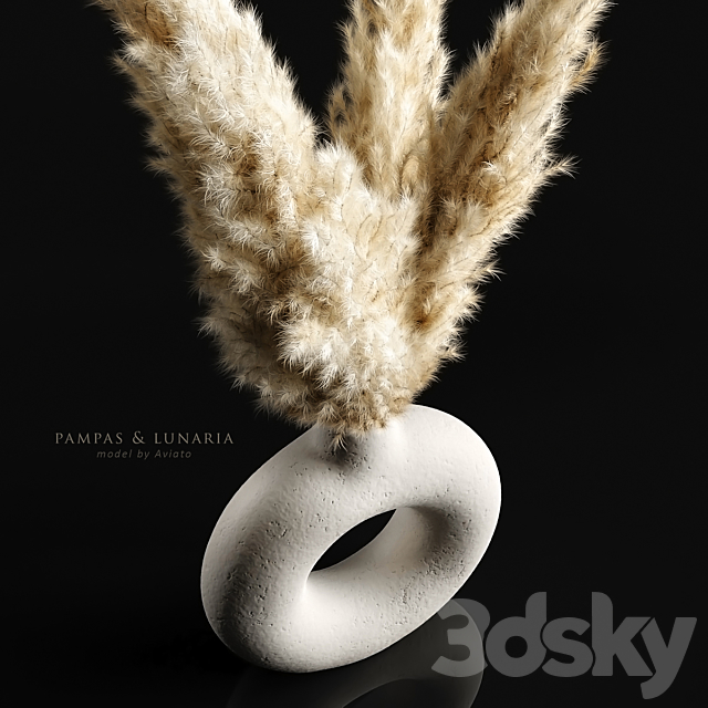 Pampas & lunaria 3DS Max Model - thumbnail 2