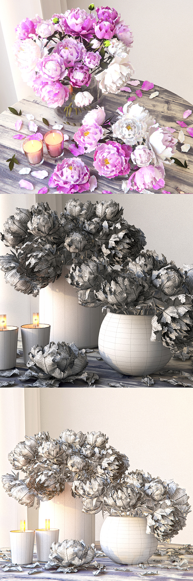 Peonies 3DS Max Model - thumbnail 3