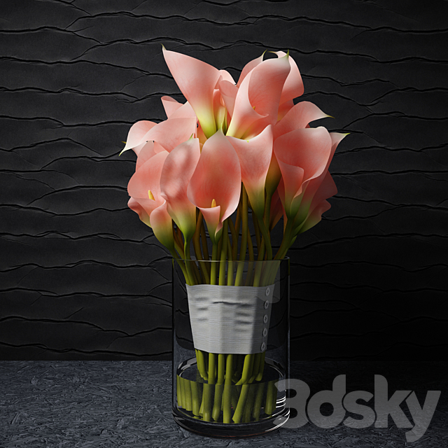 Pink callas 3DS Max Model - thumbnail 2