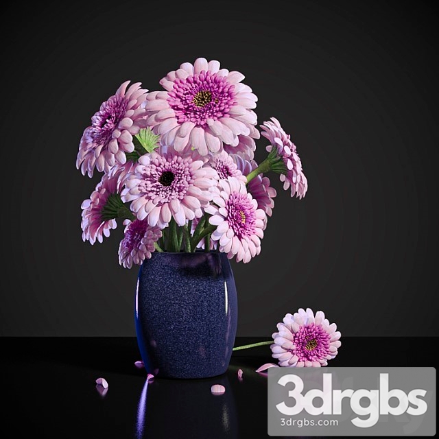 Pink Dew Gerbera 1 3dsmax Download - thumbnail 1