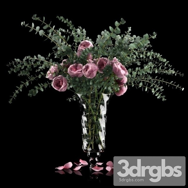 Pink Roses Eucalyptus 3dsmax Download - thumbnail 1