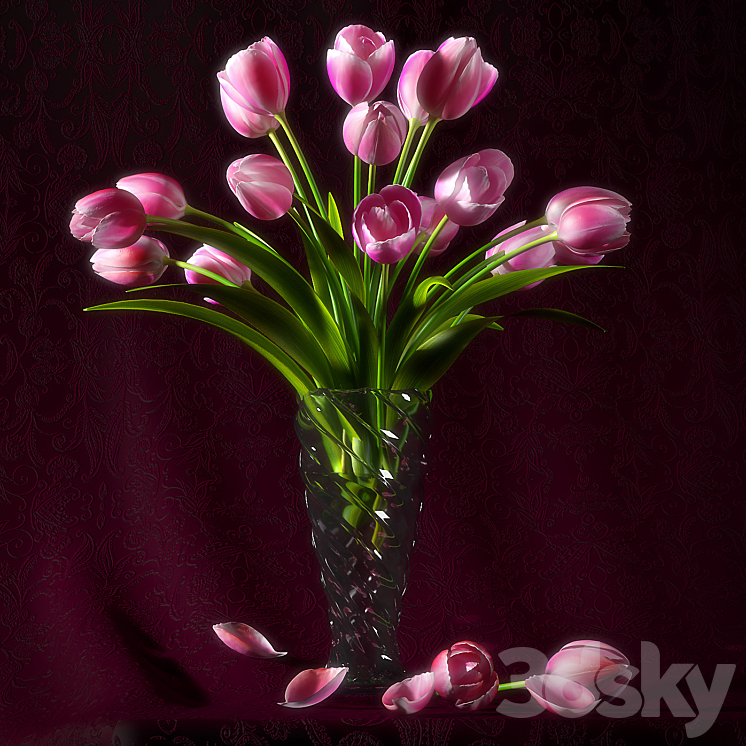 PINK TULIP 3DS Max - thumbnail 1