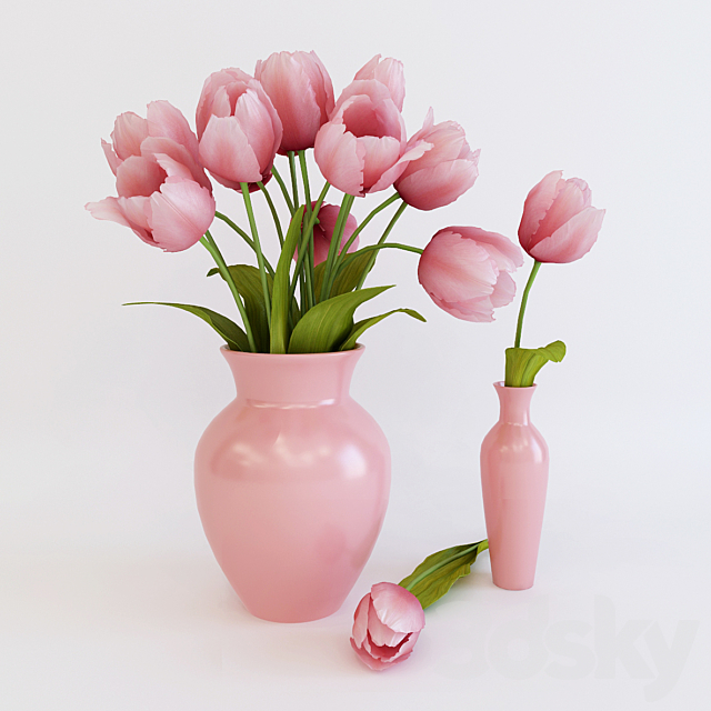 Pink tulips 3DSMax File - thumbnail 1