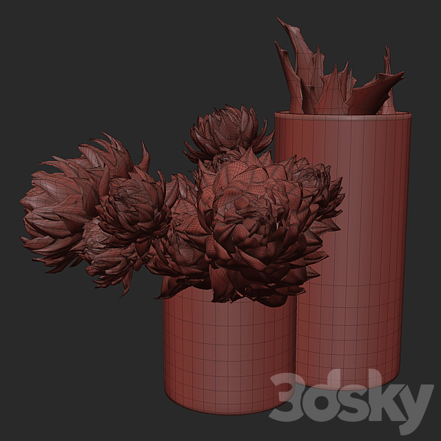 Plant set composed of artichokes and aloe vera 3DSMax File - thumbnail 2