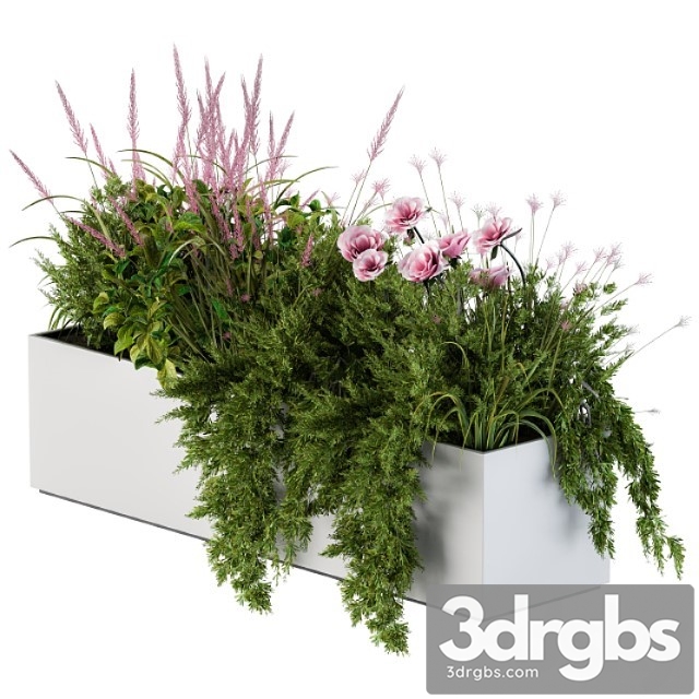 Planter Box For Windows Pink Flower 3dsmax Download - thumbnail 1