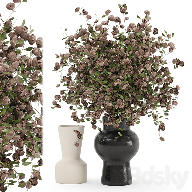 Plants Bouquet Collection In Concrete Pots – Set 1449 3DS Max Model - thumbnail 1