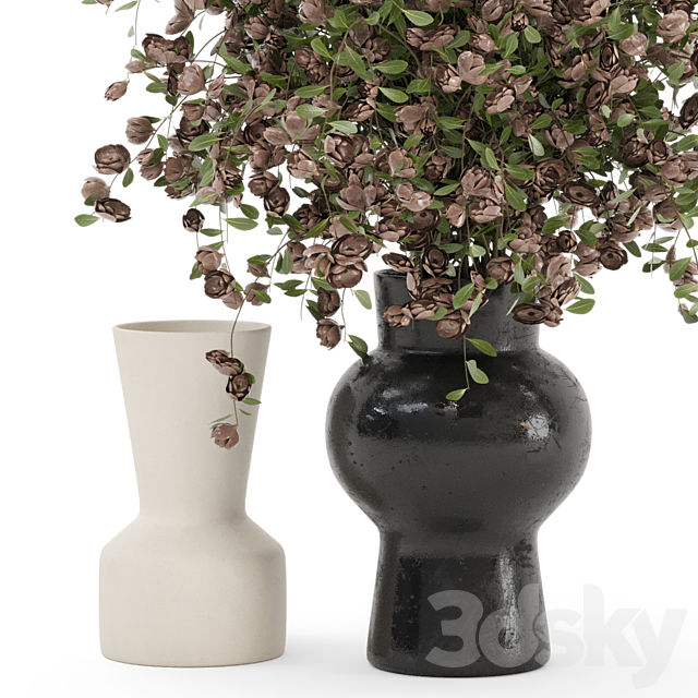 Plants Bouquet Collection In Concrete Pots – Set 1449 3DS Max Model - thumbnail 3