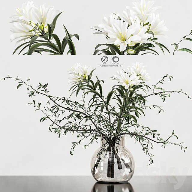 plants bouquet vase 12 3DSMax File - thumbnail 1