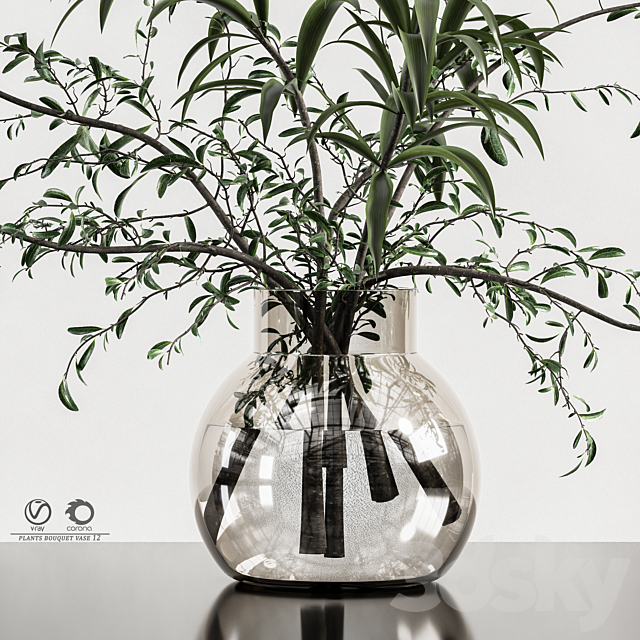 plants bouquet vase 12 3DSMax File - thumbnail 4