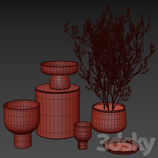 Plants Bouquet Vase 2 3ds Max - thumbnail 3