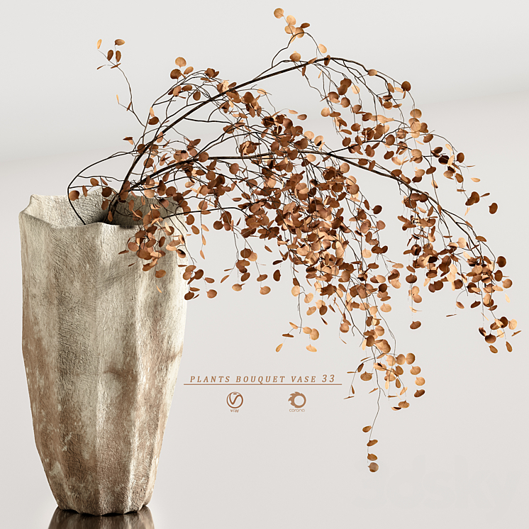 plants bouquet vase 33 3DS Max Model - thumbnail 2