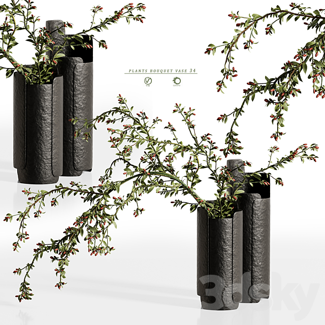 plants bouquet vase 34 3ds Max - thumbnail 1