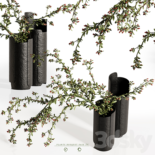 plants bouquet vase 34 3ds Max - thumbnail 2