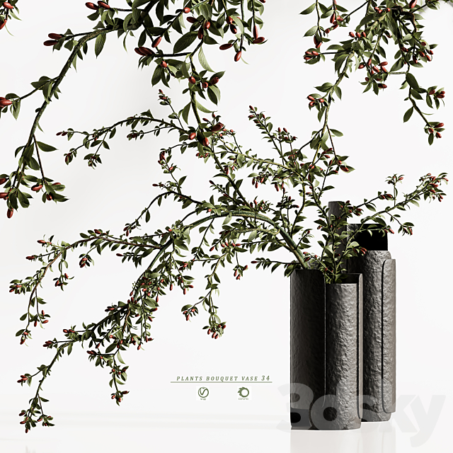 plants bouquet vase 34 3ds Max - thumbnail 3