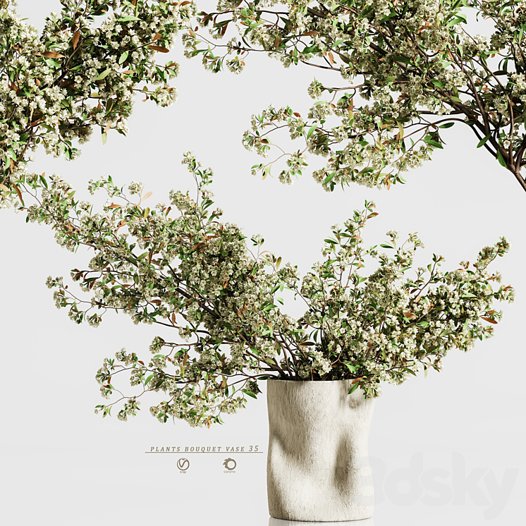 plants bouquet vase 35 3DS Max Model - thumbnail 1