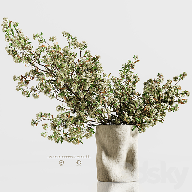 plants bouquet vase 35 3DS Max Model - thumbnail 2