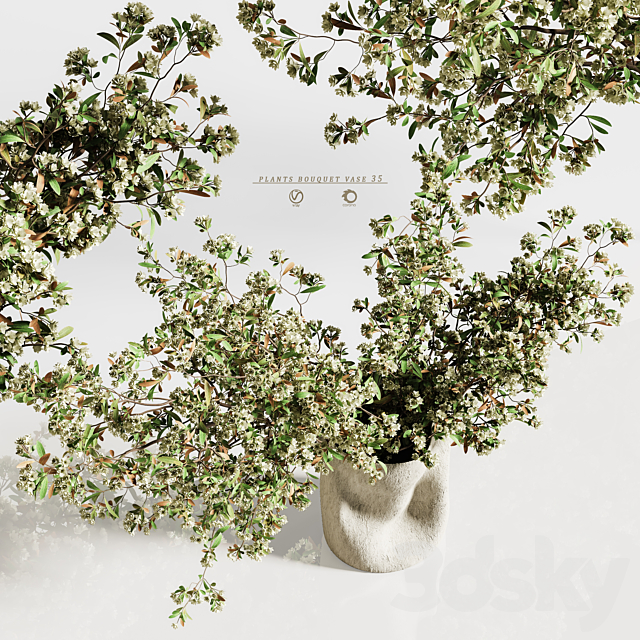 plants bouquet vase 35 3DS Max Model - thumbnail 3