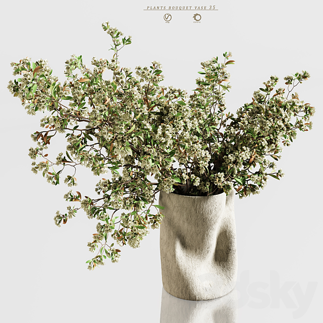 plants bouquet vase 35 3DS Max Model - thumbnail 6