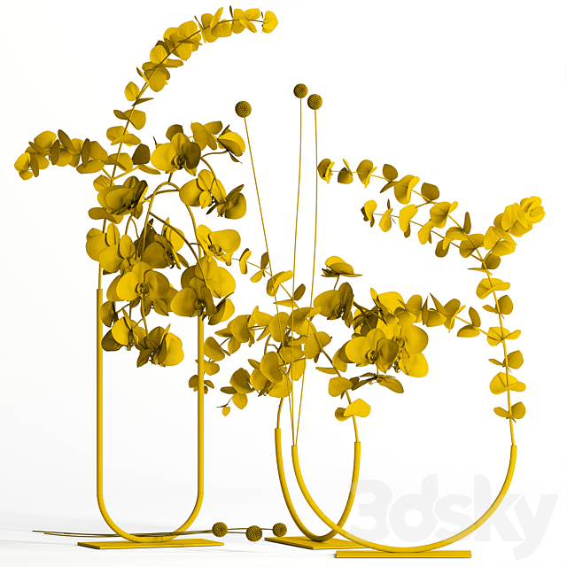 Plants in metal vases Fresh 3DSMax File - thumbnail 3