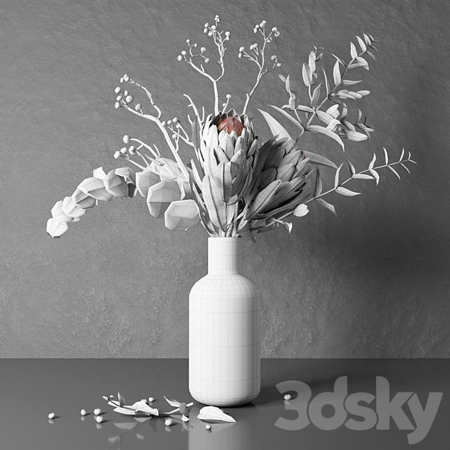 Protea and eucalyptus bouquet 3DSMax File - thumbnail 5