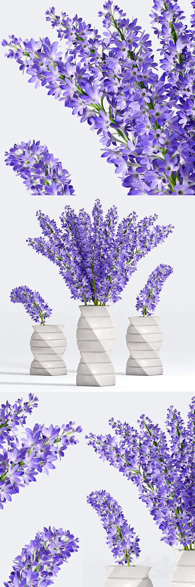 Purple flower vase 3ds Max - thumbnail 1