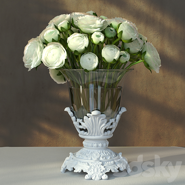 Ranunculus Bouquet 3DS Max Model - thumbnail 1