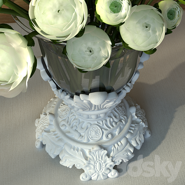 Ranunculus Bouquet 3DS Max Model - thumbnail 2