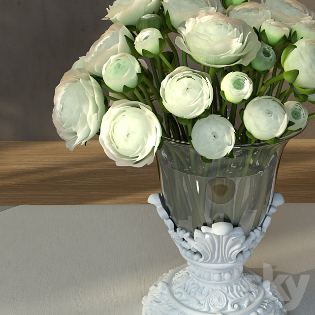 Ranunculus Bouquet 3DS Max Model - thumbnail 3