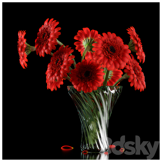 RED GERBERA 3DSMax File - thumbnail 1