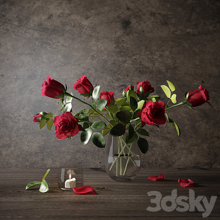 Red roses 3DS Max - thumbnail 1