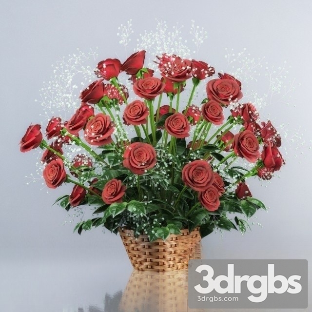 Red Roses Bouquet 3dsmax Download - thumbnail 1