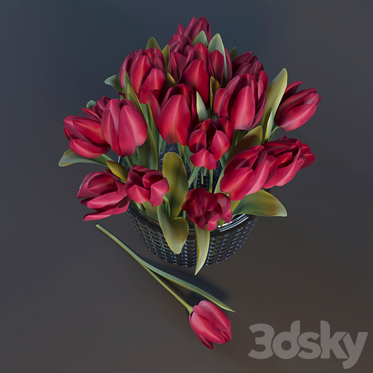 Red Tulips 3DS Max - thumbnail 2