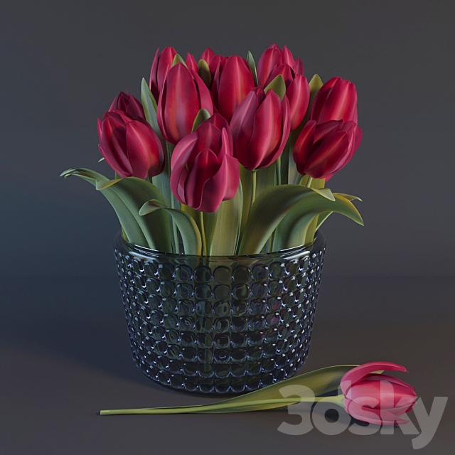 Red Tulips 3DSMax File - thumbnail 1