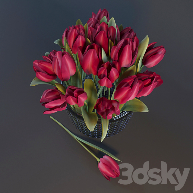 Red Tulips 3DSMax File - thumbnail 2