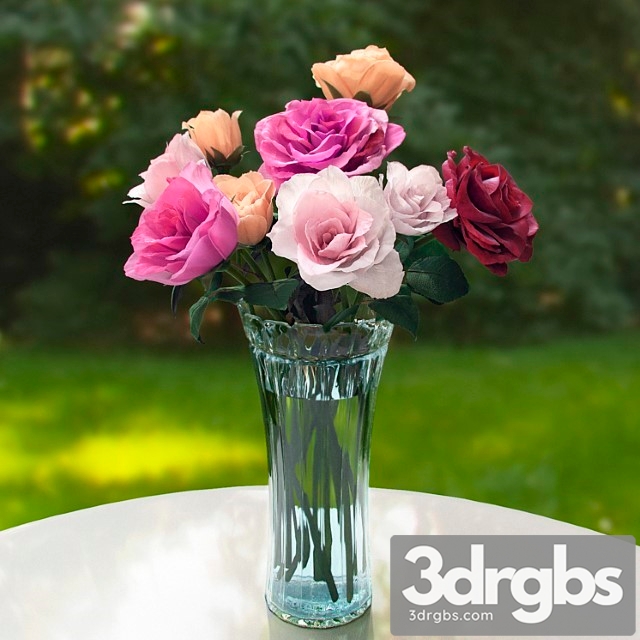 Rose 15 Bouquet 3dsmax Download - thumbnail 1