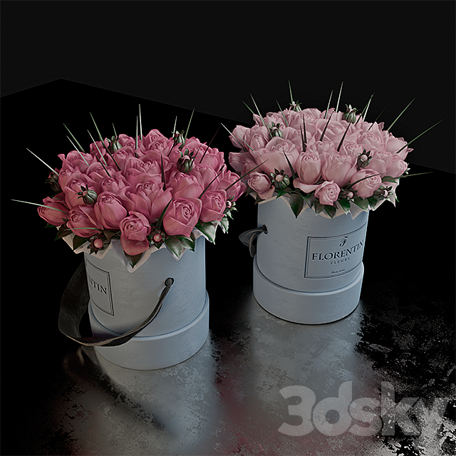 Roses in a gift box 3DSMax File - thumbnail 1