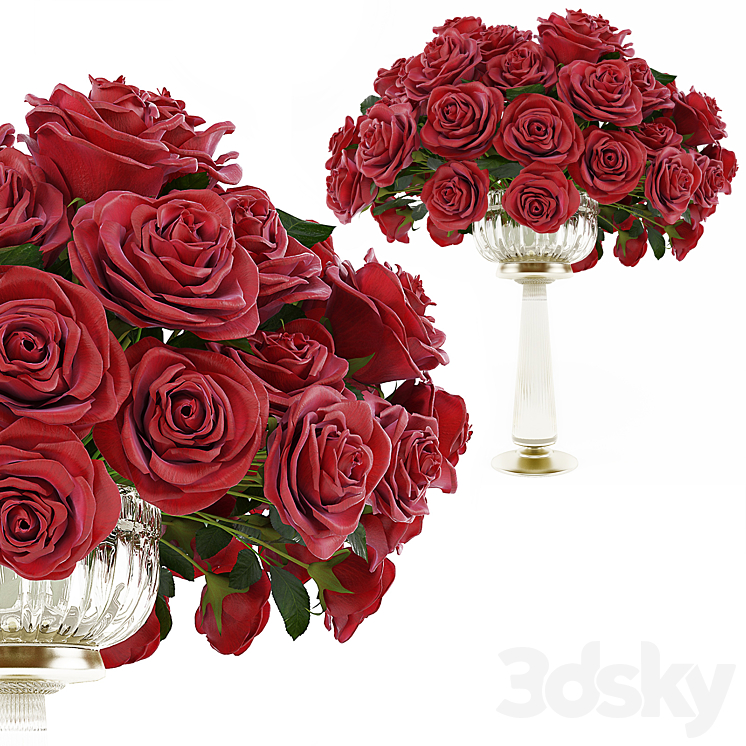 Roses in a vase 3DS Max - thumbnail 2