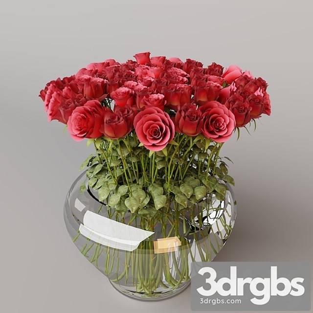 Roses In Vase 3dsmax Download - thumbnail 1