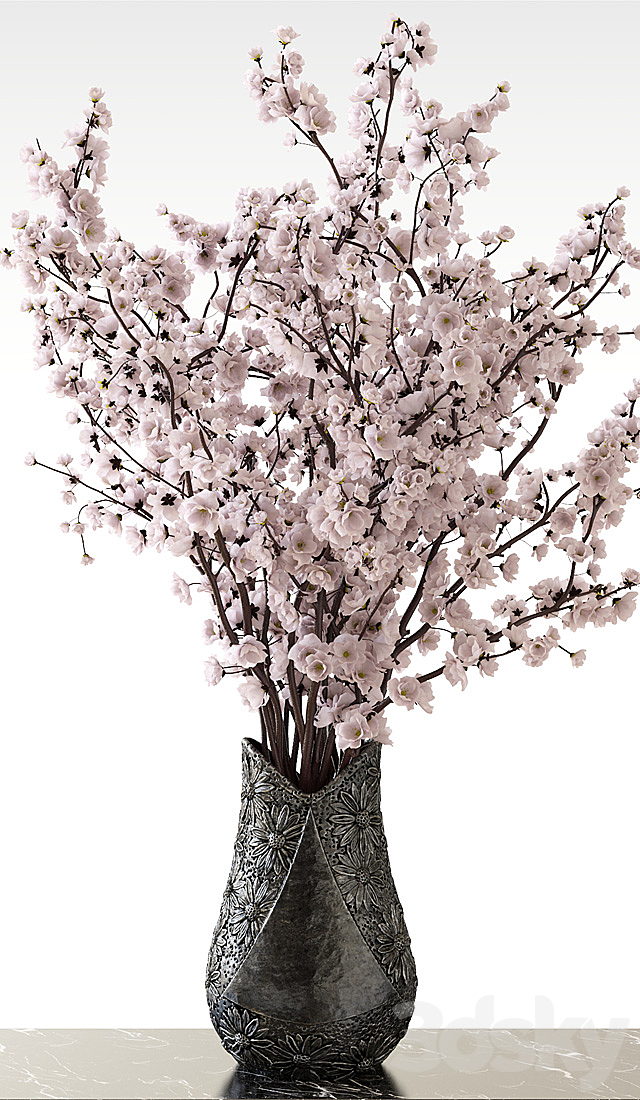 Sakura in a vase 3DS Max Model - thumbnail 2