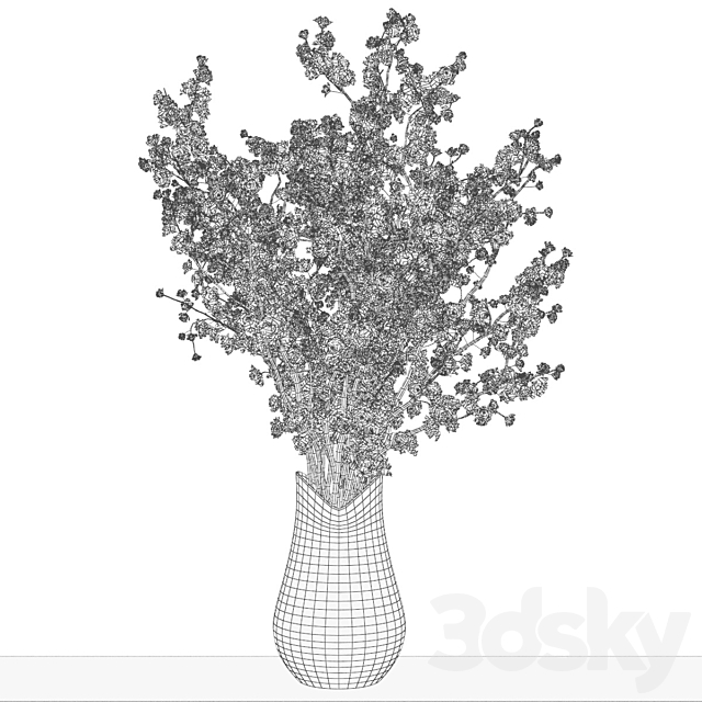 Sakura in a vase 3DS Max Model - thumbnail 3