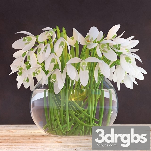 Snowdrops In A Vase 1 3dsmax Download - thumbnail 1